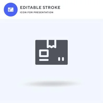 Box icon vector, filled flat sign, solid pictogram isolated on white, logo il イラスト素材