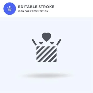 Box icon vector, filled flat sign, solid pictogram isolated on white, logo Stockillustratie