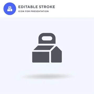 Box icon vector, filled flat sign, solid pictogram isolated on white, logo 스톡 일러스트