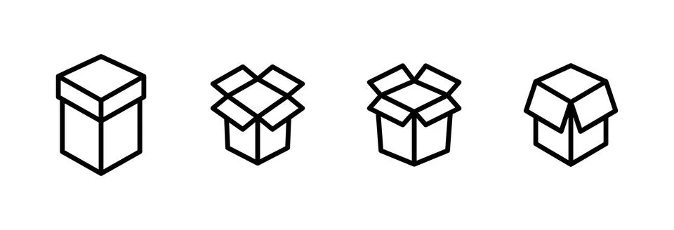 Box icon vector illustration. box sign and symbol, parcel, package Stock Illustration