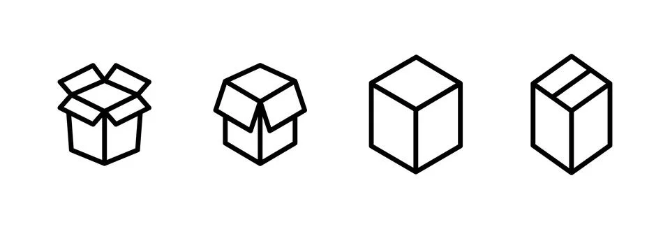 Box icon vector illustration. box sign and symbol, parcel, package Stock Illustration