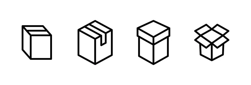 Box icon vector illustration. box sign and symbol, parcel, package Illustrazione stock