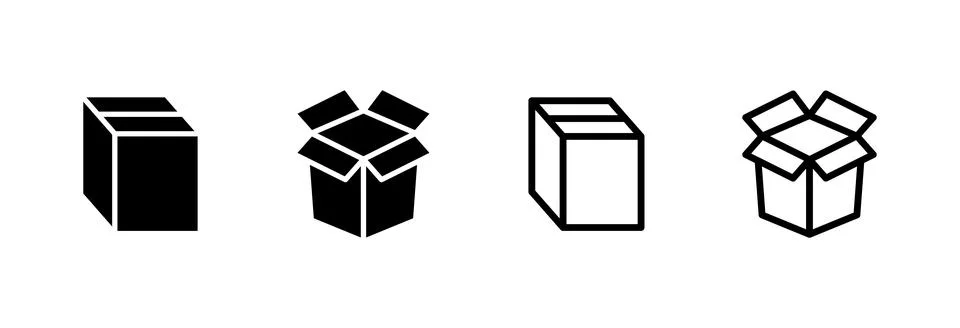 Box icon vector illustration. box sign and symbol, parcel, package 库存插图