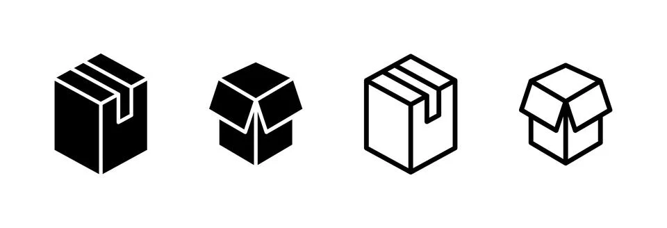 Box icon vector illustration. box sign and symbol, parcel, package Stock Illustration