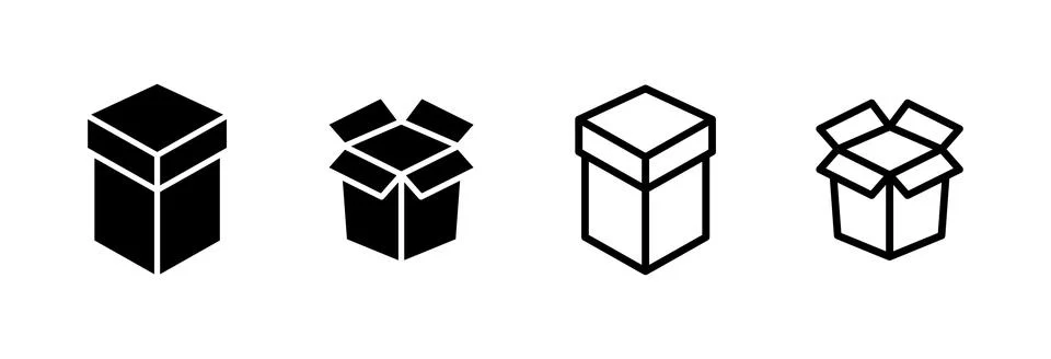 Box icon vector illustration. box sign and symbol, parcel, package 库存插图