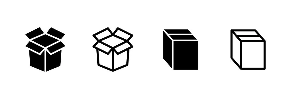 Box icon vector illustration. box sign and symbol, parcel, package Stock Illustration