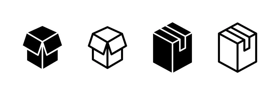 Box icon vector illustration. box sign and symbol, parcel, package Illustrazione stock
