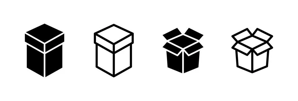 Box icon vector illustration. box sign and symbol, parcel, package Stock Illustration