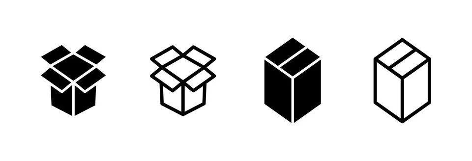 Box icon vector illustration. box sign and symbol, parcel, package 스톡 일러스트