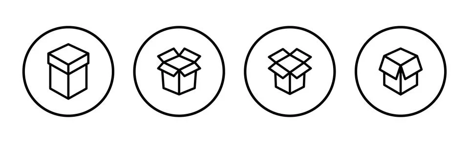 Box icon vector illustration. box sign and symbol, parcel, package 库存插图