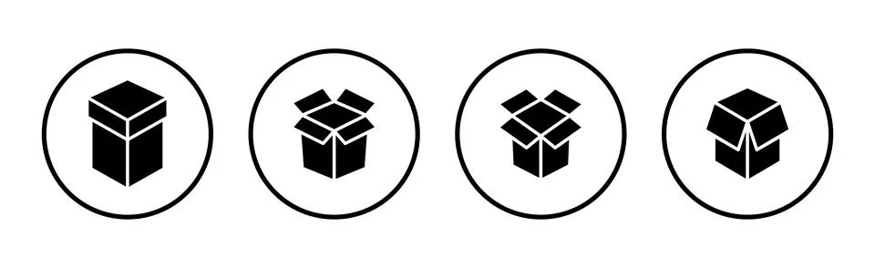 Box icon vector illustration. box sign and symbol, parcel, package Stock Illustration
