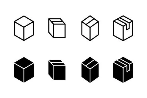 Box icon vector illustration. box sign and symbol, parcel, package Stock Illustration