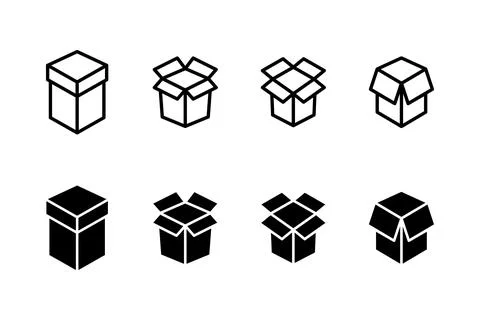 Box icon vector illustration. box sign and symbol, parcel, package Stock Illustration