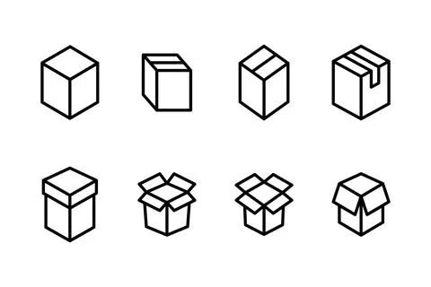 Box icon vector illustration. box sign and symbol, parcel, package Stock Illustration