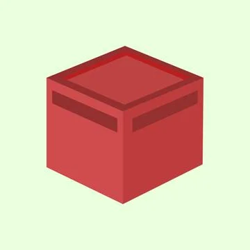 Box icon, vector illustration. Flat design style. Kaaba building icon Stock Illustration