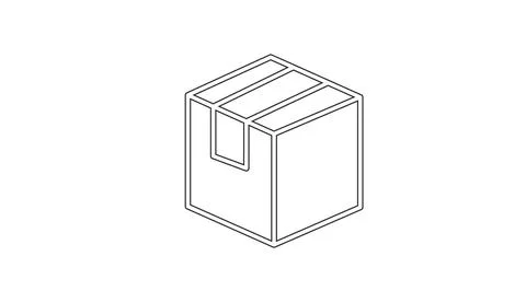 Box Icon. Vector isolated black and white illustration Stock Illustration