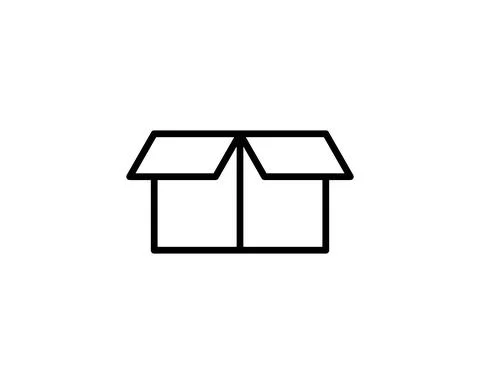 Box Icon vector. Simple flat symbol. Perfect Black pictogram illustration on  Stockillustratie