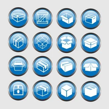 Box icons Stock Illustration