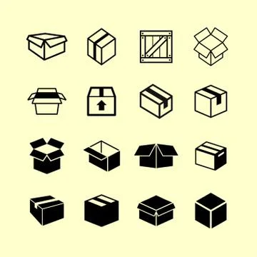 Box icons Stock Illustration