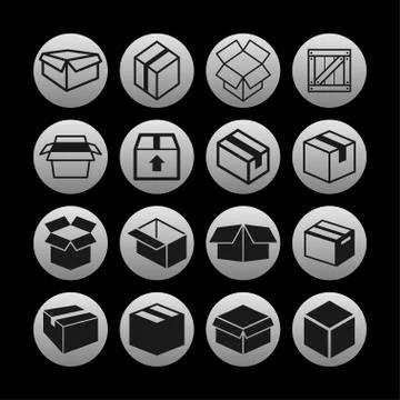 Box icons Stock Illustration
