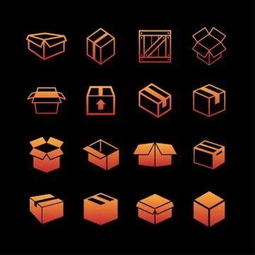 Box icons Stock Illustration