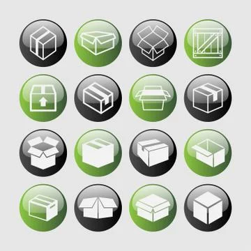 Box icons Stock Illustration