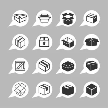 Box icons Stock Illustration