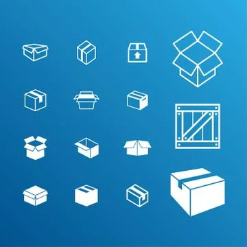 Box icons Stock Illustration