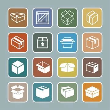 Box icons Stock Illustration