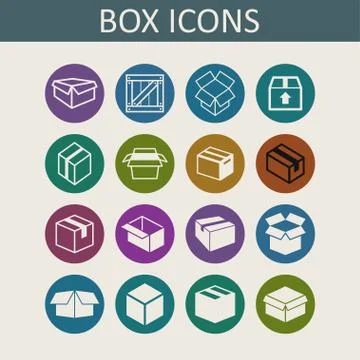Box icons Stock Illustration