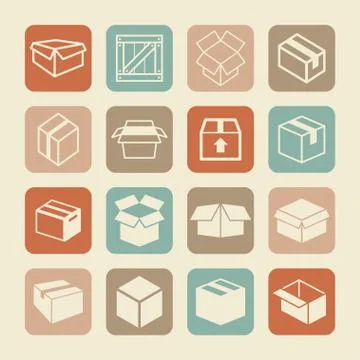 Box icons Stock Illustration