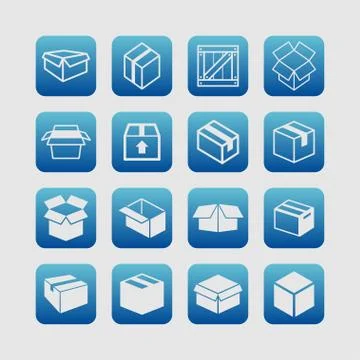 Box icons Stock Illustration