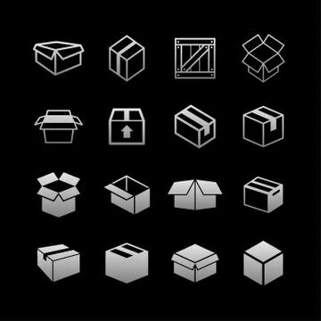Box icons Stock Illustration
