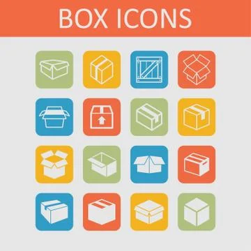 Box icons Stock Illustration