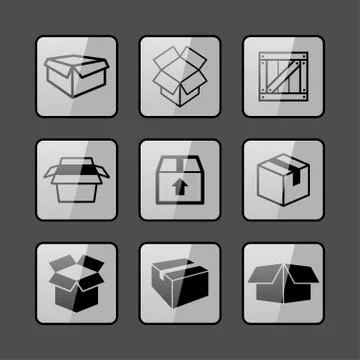 Box icons Stock Illustration