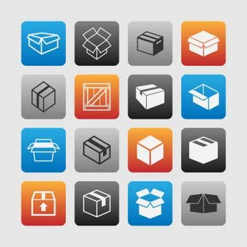 Box icons Stock Illustration