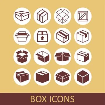 Box icons Stock Illustration