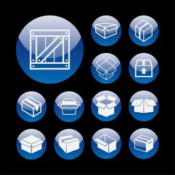 Box icons Stock Illustration
