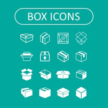 Box icons Stock Illustration