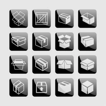 Box icons Stock Illustration