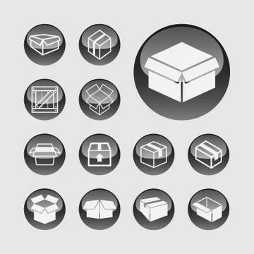 Box icons Stock Illustration