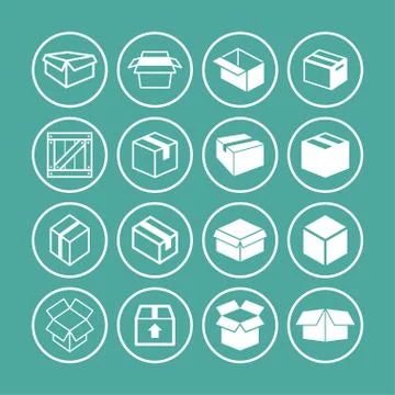 Box icons Stock Illustration