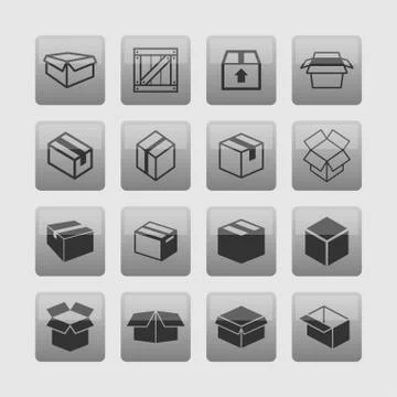 Box icons Stock Illustration