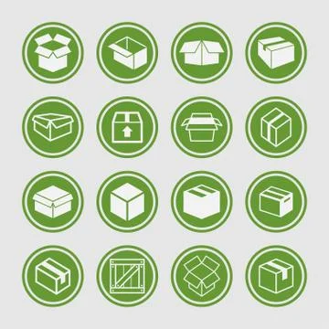 Box icons Stock Illustration