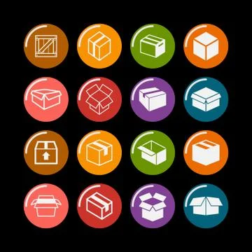 Box icons Stock Illustration