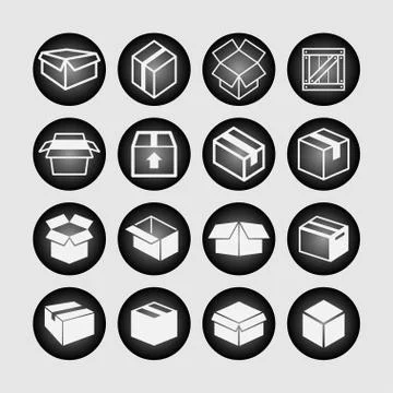 Box icons Stock Illustration