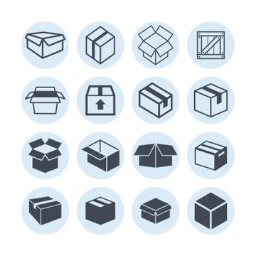 Box icons Stock Illustration
