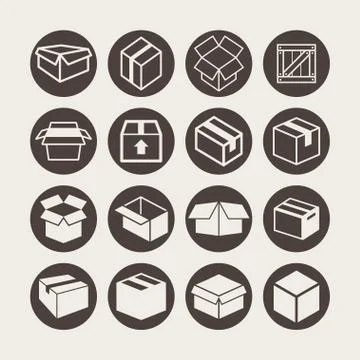 Box icons Stock Illustration