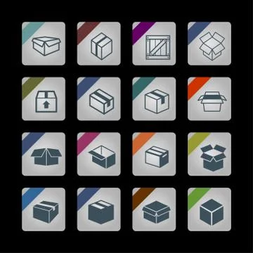 Box icons Stock Illustration