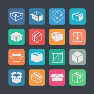 Box icons Stock Illustration